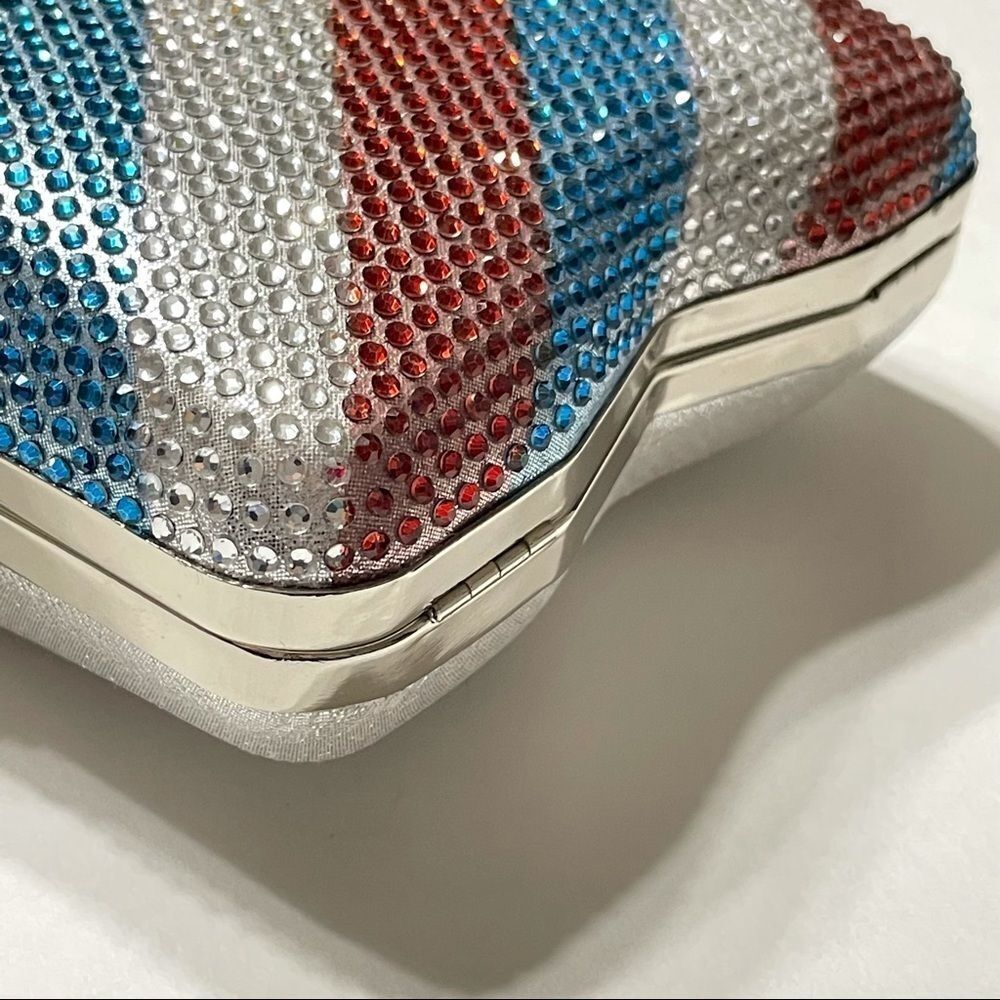 Alessia Rhinestone America Star and Stripes Crystal Red Silver Blue Crossbody - Picture 11 of 13